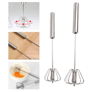 

Practical Egg Cream Coffee Milk Stirring Whisk Manual Handheld Blender Kitchen Tools Semi-automatic Beater Mixer Self Turning