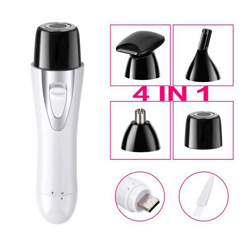 4 in 1 hair removal USB charging lady electric lipstick shaving hair removal nose hair trimmer household hair removal tool