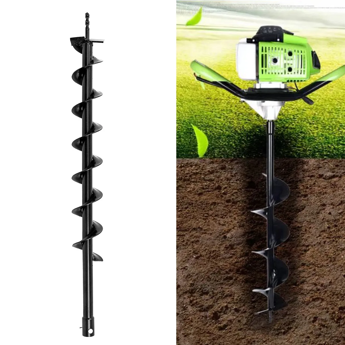 

Steel Earth Auger Drill Bit Fence Borer Garden Petrol Post Hole Digger Tool Ground Drill Machine Tools Accessories 80mm