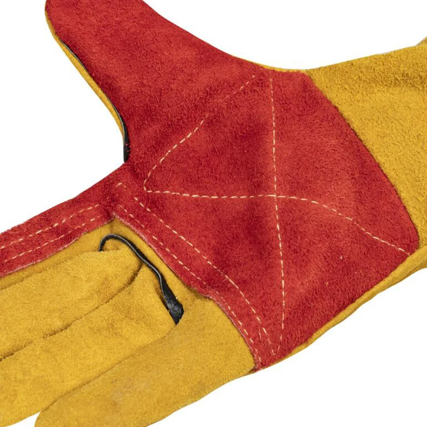1 Pair Leather Welding Gloves Heat/Fire Resistant Mitts for Oven, Grill, Fireplace, Animal Handling Gloves with 60cm Long Sleeve 3