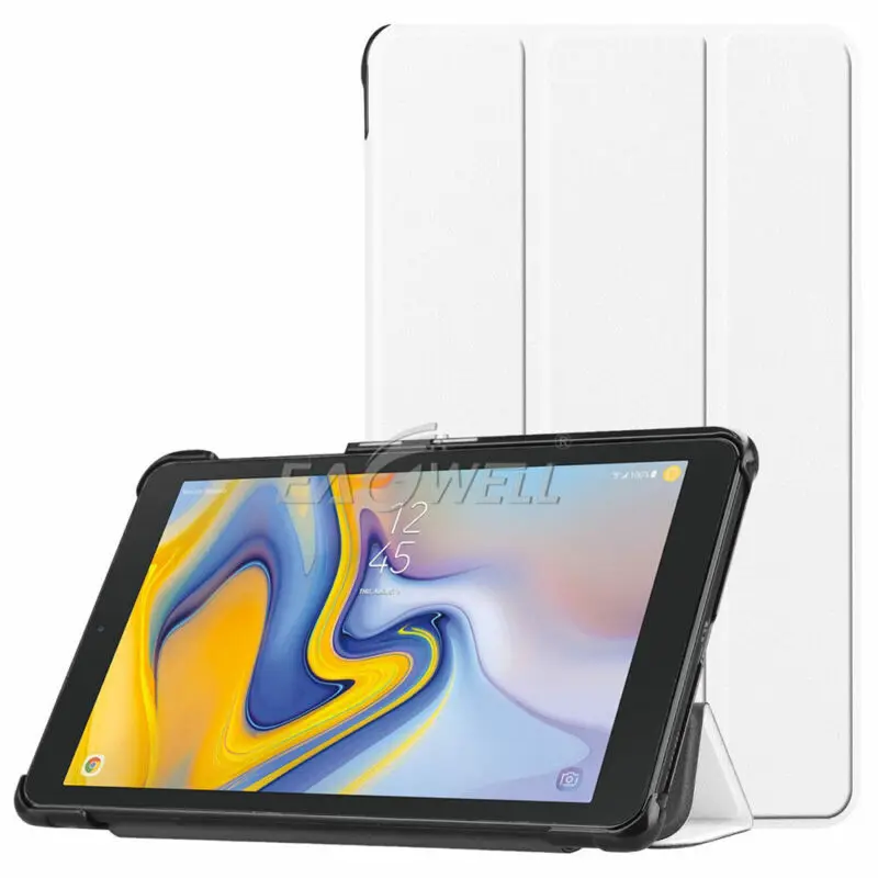 White Чехол-книжка из искусственной кожи для samsung Galaxy Tab A 8,0 T387, трехкратный противоударный ультратонкий защитный чехол для планшета - Цвет: White