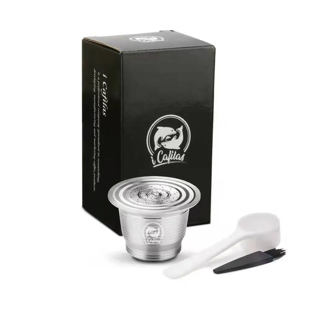 

Nespresso Refillable Coffee Capsule reusable Stainless Steel espresso Coffee filters Permanent use Compatible with Nestle