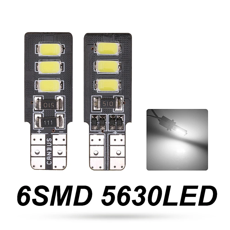 100x автомобиля T10 светодиодный 194 W5W 6 10 12 Светодиодный 5630 SMD авто клиновидный для салона светильник Canbus карта багажник фонарь освещения номерного знака DC12V