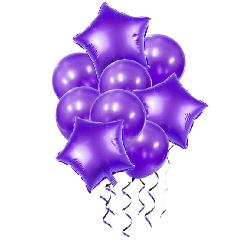 Синий конфетти Золото Серебро воздушный Свадебный шар Декор для вечеринки в честь Дня Рождения баллоны с гелием дети шары для взрослых Baby Shower Globos DIY - Цвет: 9pc Pruple B