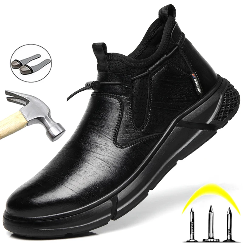 Zapatos de seguridad para hombre, calzado de trabajo Indestructible, protector impermeable, a prueba de perforaciones