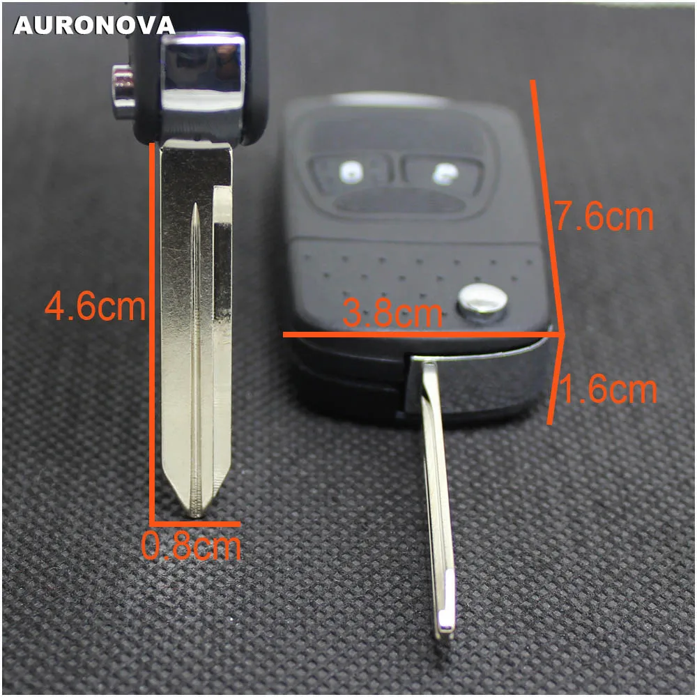 Auronnova обновленный Складной Корпус ключа для Chrysler 300C Sebring Jeep Wrangler Compass Dodge 2 кнопки дистанционный ключ-брелок от машины чехол