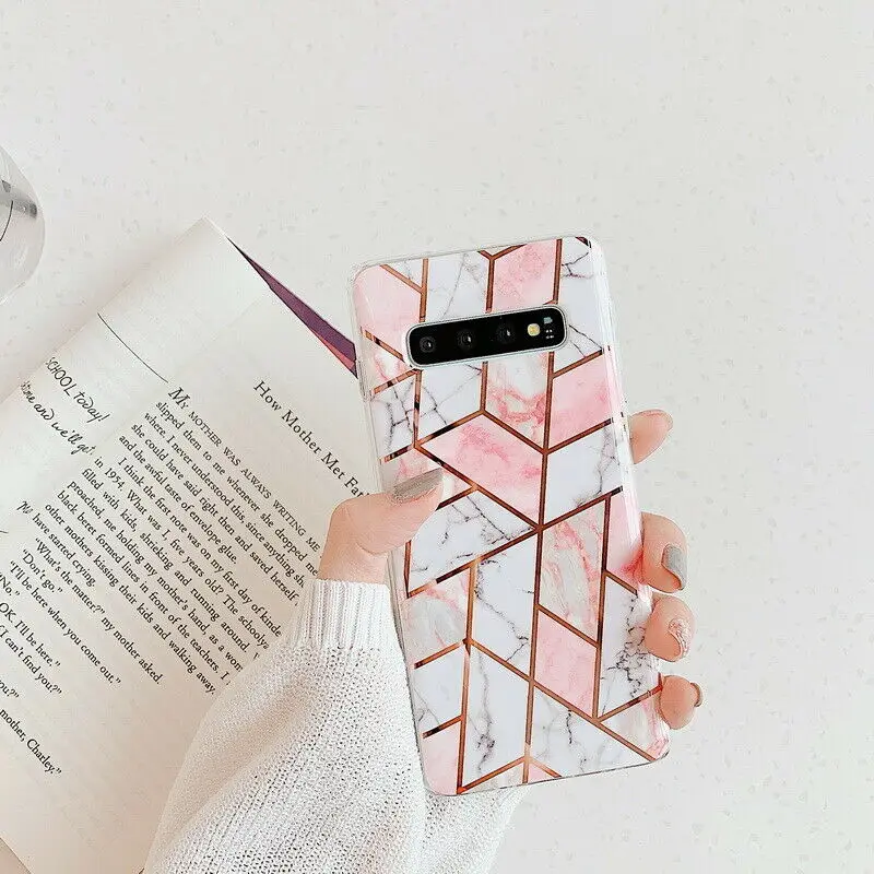Для samsung Galaxy S10 S9 Plus S10E S8 Plus Мягкий Силиконовый противоударный чехол для телефона IMD геометрический Резиновый Бампер