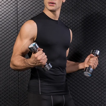 

3 Pack Compression Baselayer Workout Sleeveless Shirts Workout Vest Fitness Workout sport vest men 2020 new