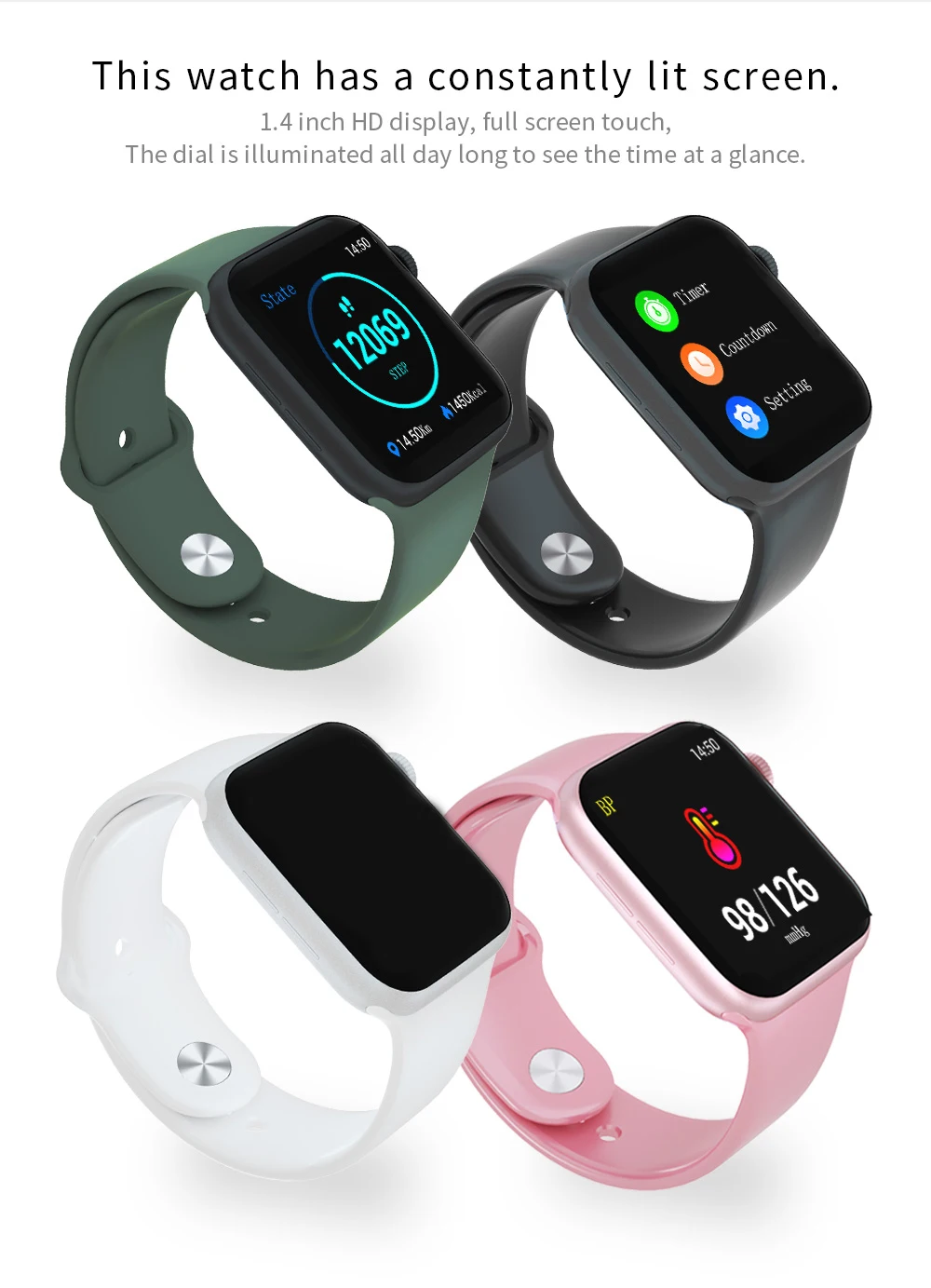 Greentiger Bluetooth CK78 умные часы для мужчин серии 5 монитор сердечного ритма IP68 Водонепроницаемый Будильник Напоминание smartwatch VS iwo 8 F8 Q8
