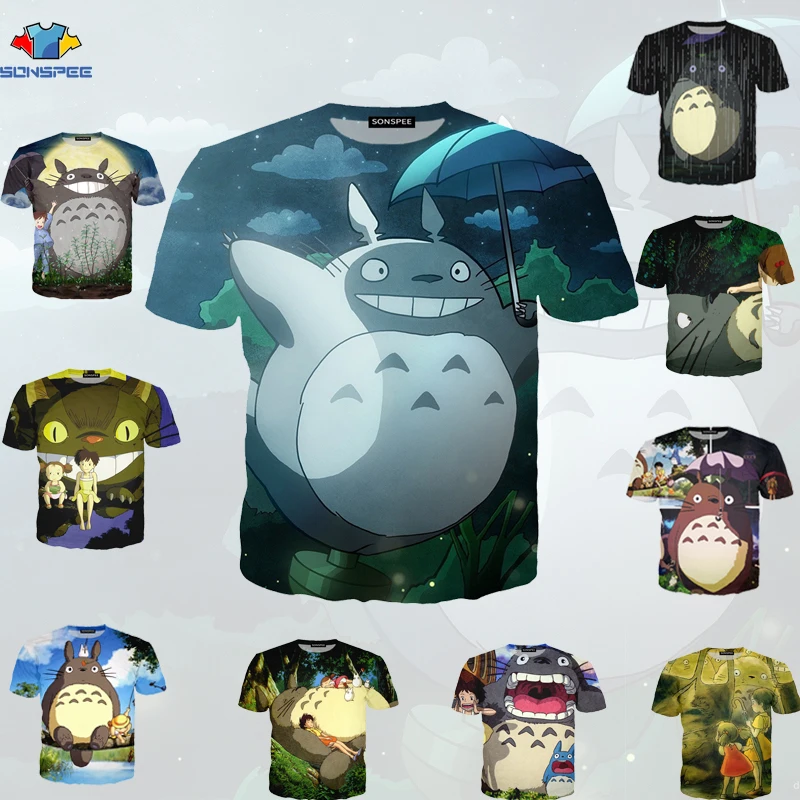 Женская футболка SONSPEE Totoro Spirit Leave с изображением Тоторо из японского аниме Hayao