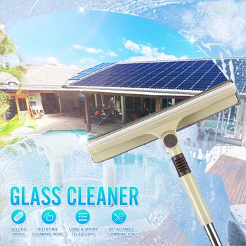

Glass Window Telescopic Cleaner Long Handle Rotating Head With Cleaning Cloths Multi-Functional Household Cleaning Brushes