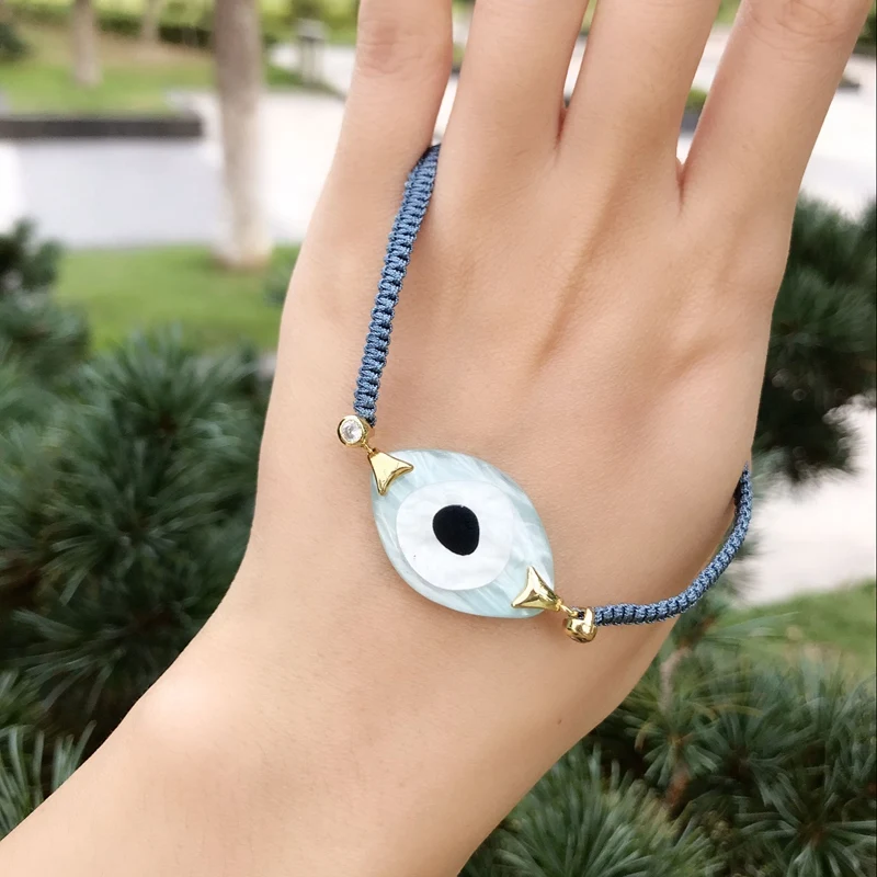 Турецкий Хрустальный Браслет evil Eye Pusera, новинка, модные бусы из стекла и камней, женские браслеты, Bohe Bileklik, веревка, цепочка, ювелирные изделия