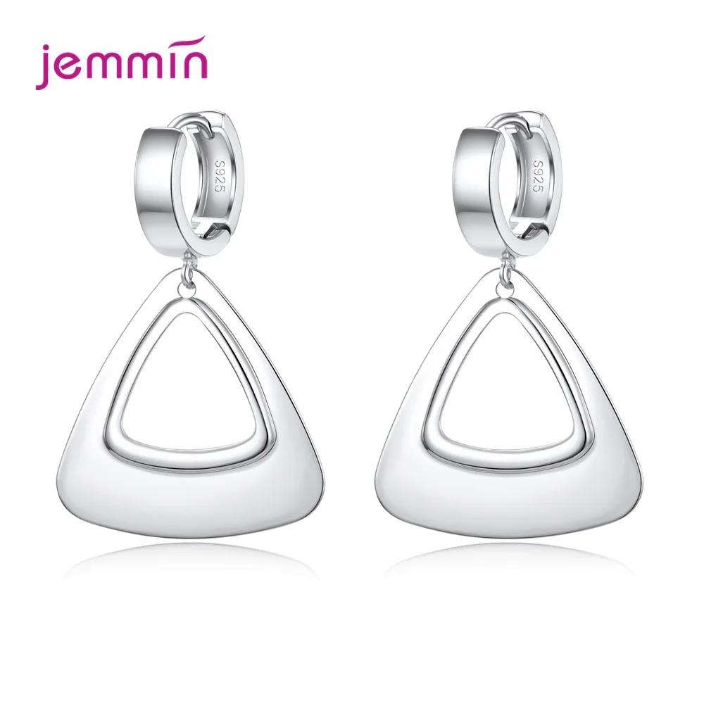 

Simple Geometric 925 Sterling Silver Jewelry Drop Earrings For Women Girl Engagement Party Gift High Quality Dangle Earrings