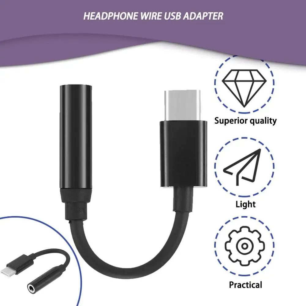 Кабель адаптер для наушников Type C 3 5 мм usb 1 USB штекер AUX аудио гнездо мобильного