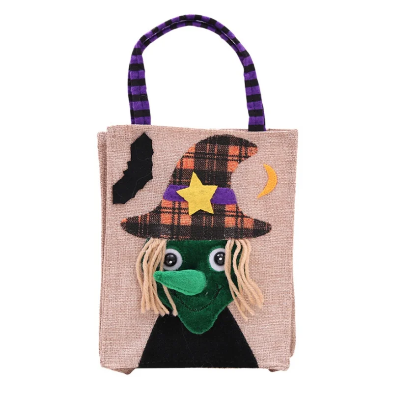 Halloween Non-woven Cartoon Tote Bag Child Pumpkin Bag Gift Bunch Mouth Candy Bag Holiday Show Bag Halloween Decor Accessories