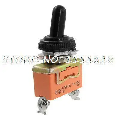 

15A/250VAC on-off 2 Way SPST Latching Toggle Switch w Waterproof Rubber Cap