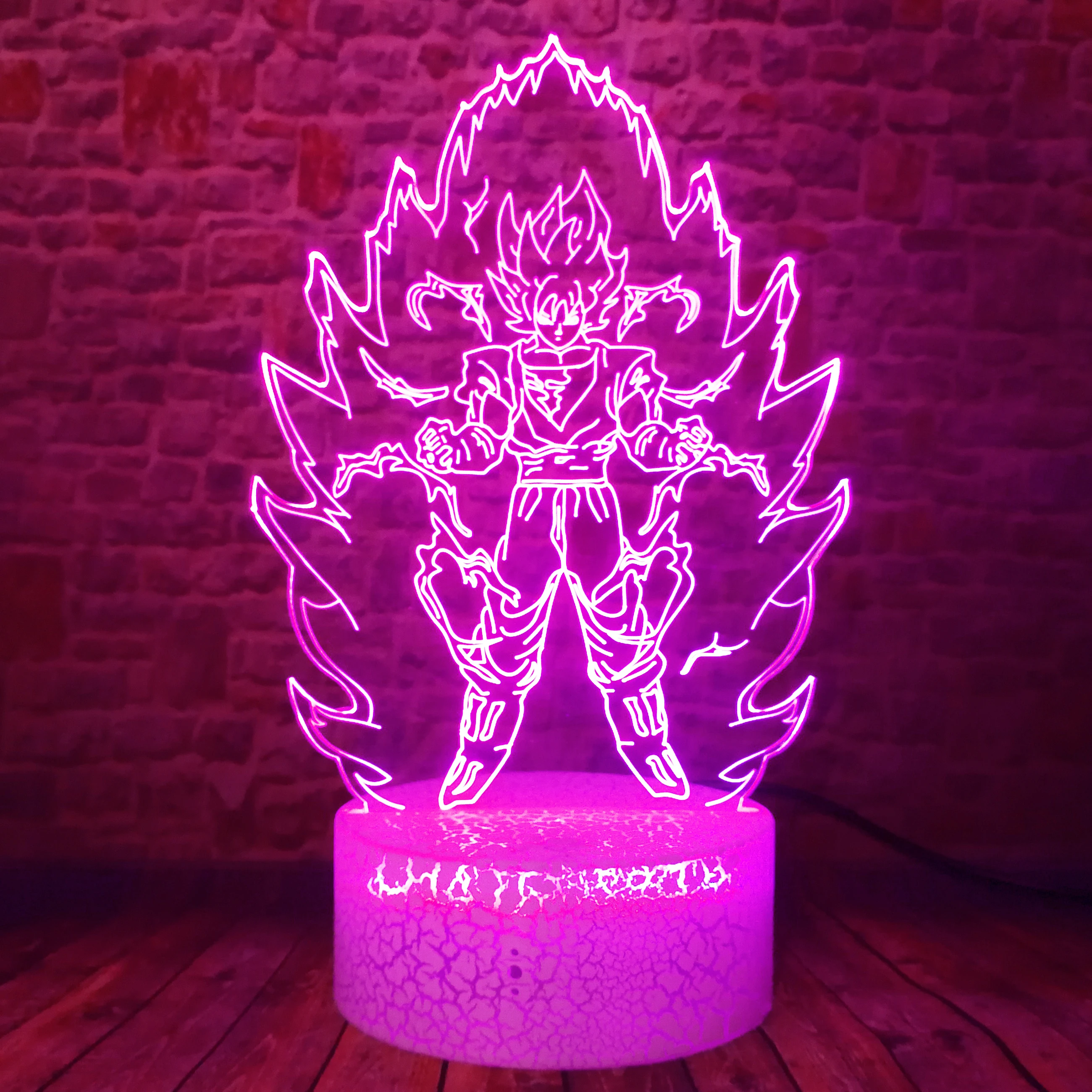 Dragon Ball Z Super Saiyan God экшен-фигурка Гоку умная 3D настольная лампа 7 цветов сменный светодиодный ночник детские игрушки рождественские подарки