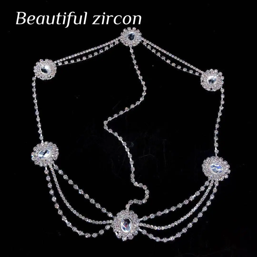 Bohemian retro Crystal Bridal Headband chain forehead hair accessories for women hair accessory bridal headwear