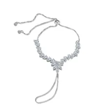 Листья CZ Кристалл Регулируемые звенья цепи браслеты золото Цвет для женщин кубический цирконий Свадебная вечеринка ювелирные изделия подарок на день Святого Валентина