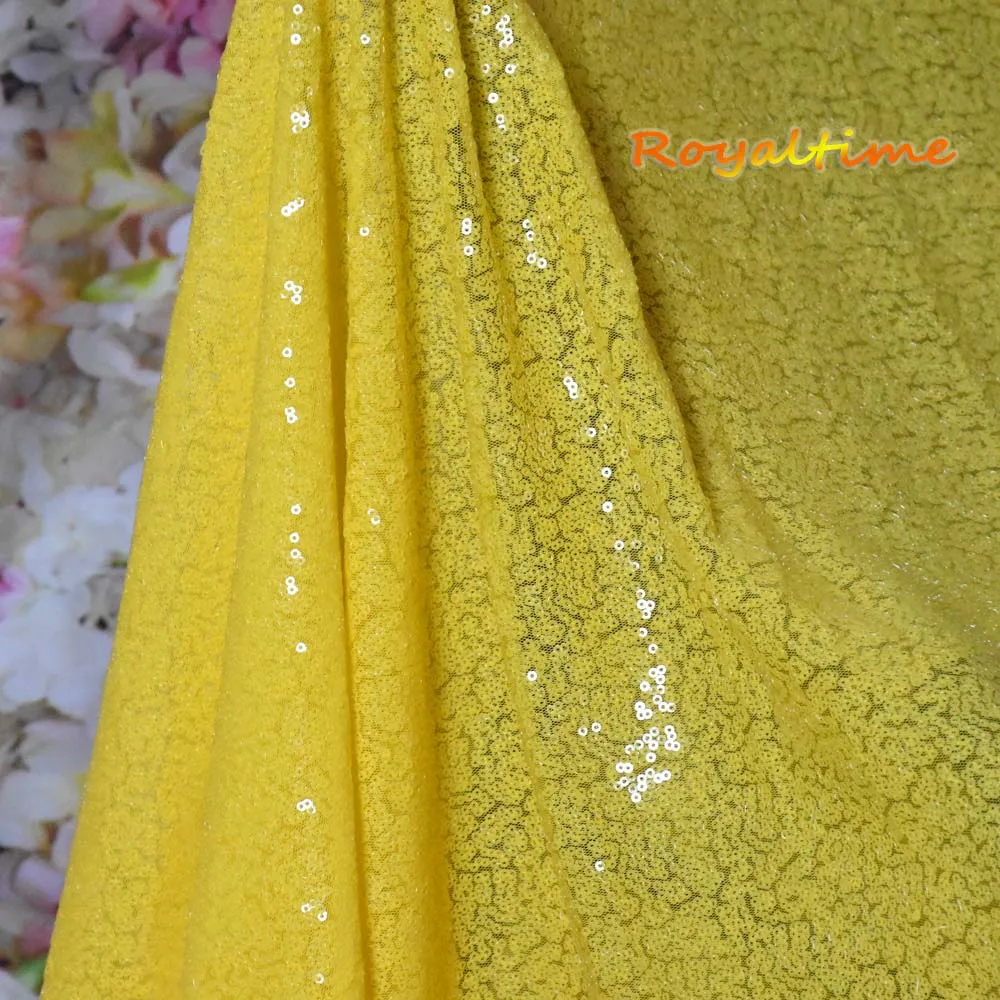 Neon Yellow Sequin Fabric 005