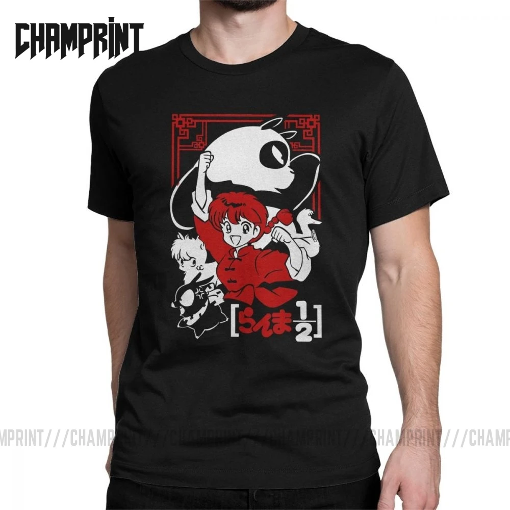 Ranma 12 Мужские футболки Аниме Манга Akane P Chan Ryoga Rumiko Martial Pig милые с пандой коротким