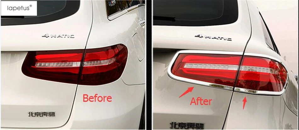 Lapetus аксессуары, пригодный для Mercedes-Benz GLC X253- ABS яркий задний багажник лампы Крышка Комплект отделка