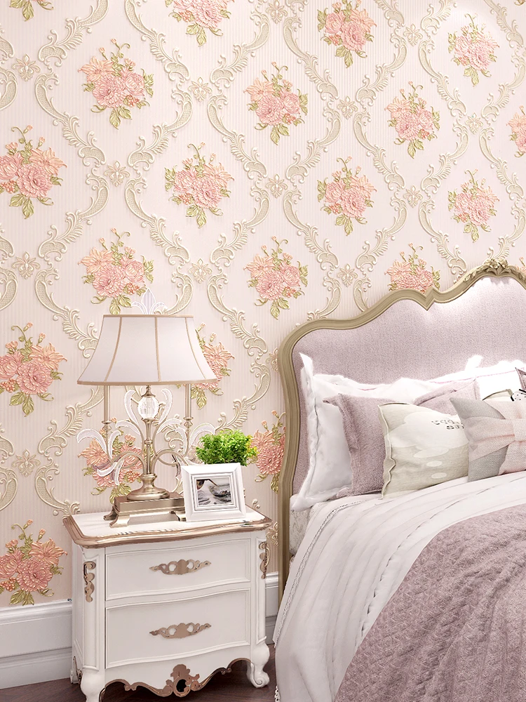 

beibehang European floral damask wallpapers for living room stripe Wall paper papel wall 3D Embossed flowers wall paper roll