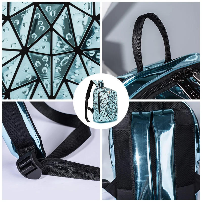 Женский школьный рюкзак с лазерной подсветкой геометрическим рисунком| |