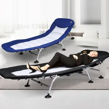 

New Multi-angle Adjustable Wrap-around Fold Bed Office Nap Bed With Pillow Fold Chair Thickened Bed Surface Red And Black