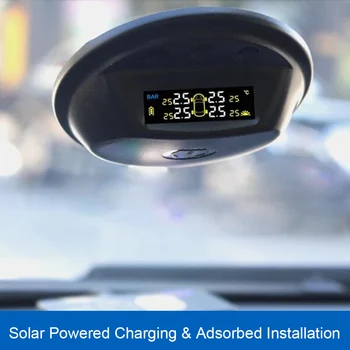 

Fast leak alert Solar Powered TPMS Tire Pressure Monitor 4 Valve Cap Sensors Wireless Touch Keys Tire Pressure Monitoring System