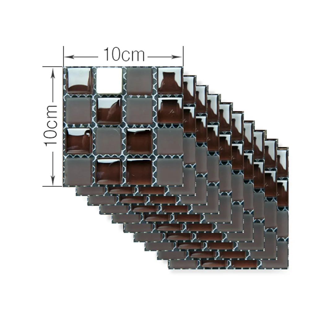 10 шт. самоклеящийся имитационный стикер для настенной плитки ванной комнаты ПВХ стены DIY Наклейка домашний кухонный пол украшение Фреска 100x100 мм