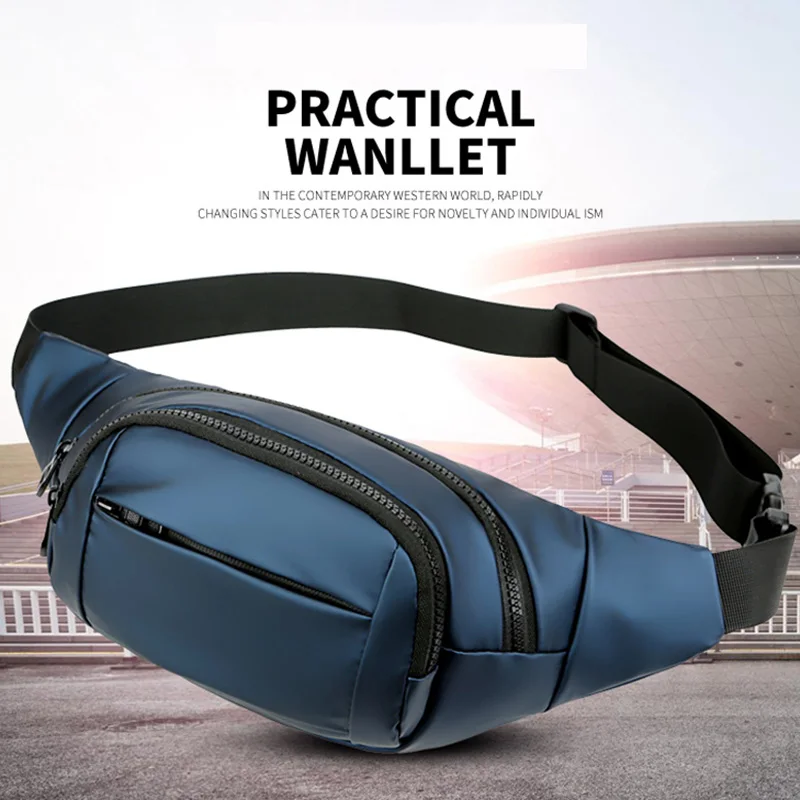 Черные поясные сумки для мужчин Спортивная нагрудная сумка нейлоновая