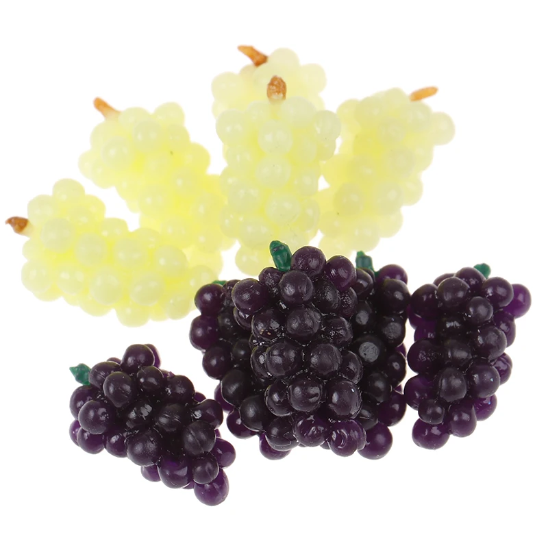 

5Pcs/Set Dollhouse Fruit Grape Mini Simulated Fruit TPR Soft Small Grape Miniature Props