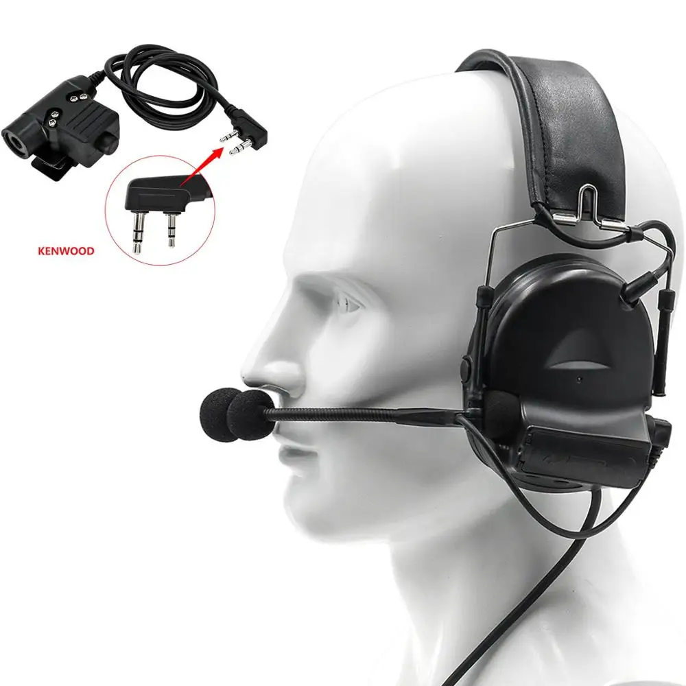 

Tactical headset COMTAC II active noise reduction pickup electronic shooting earmuffs interphone headset + tactical PTT U94 PTT
