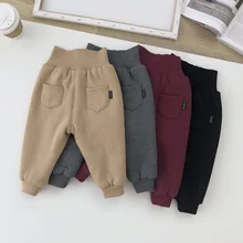 Зимние плотные флисовые штаны для малышей теплые штаны для маленьких мальчиков и девочек одежда для детей от 1 до 3 лет