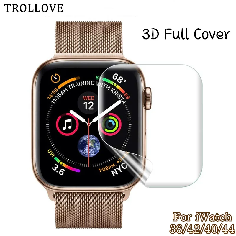 Screen Protector For iWatch 4 5 Hydrogel Film Apple Watch Series 1 2 3 HD Full Coverage 40mm 44mm 38mm 42mm (Not Glass) | Наручные часы