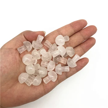 

Beautiful 1/2Pcs Lovely Natural White Crystal Mushroom Shaped Polished Stone Decor Healing Gift Natural Quartz Crystals