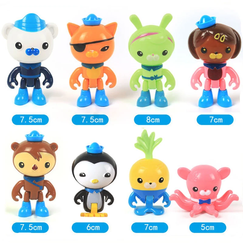 8 шт./компл. Octonauts фигурка игрушки мультяшная кукла Barnacels Kwazii песо Пингвин шеллингтон Dashi чернильная модель игрушки детские подарки