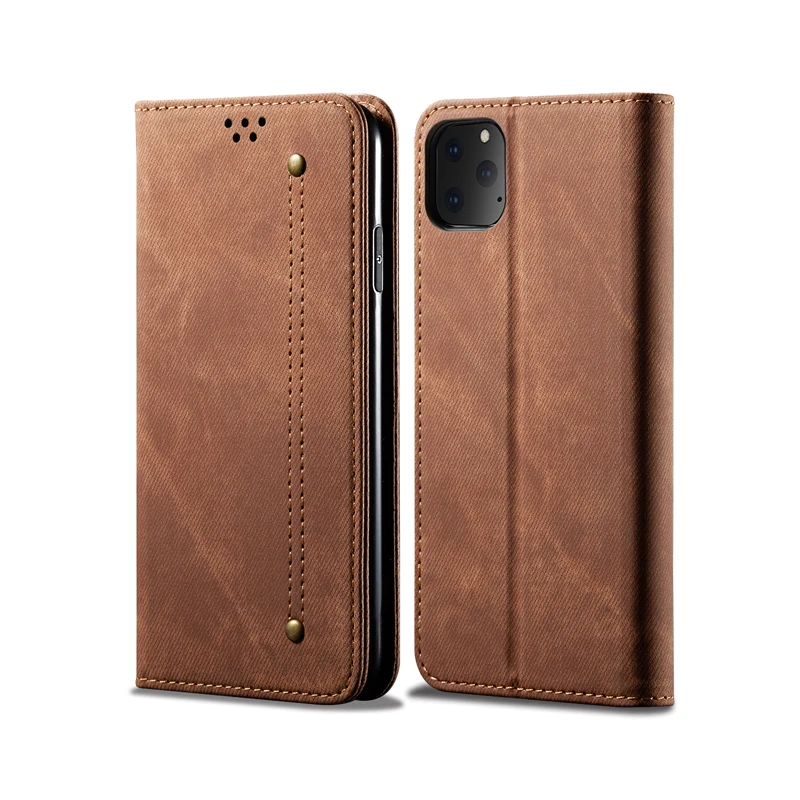 Для iPhone 11 Pro джинсовый флип-чехол iPhone 11 Ретро кошелек Подставка чехол для телефона Магнитный умный чехол для Apple iPhone11 Pro Max