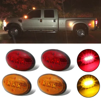 

Dustproof Fender Shockproof Marker T10 Plugs Amber&Red 4pcs 3 LEDs Side