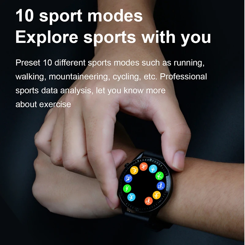 LIGE Full Touch Screen Men Smartwatch Heart Rate