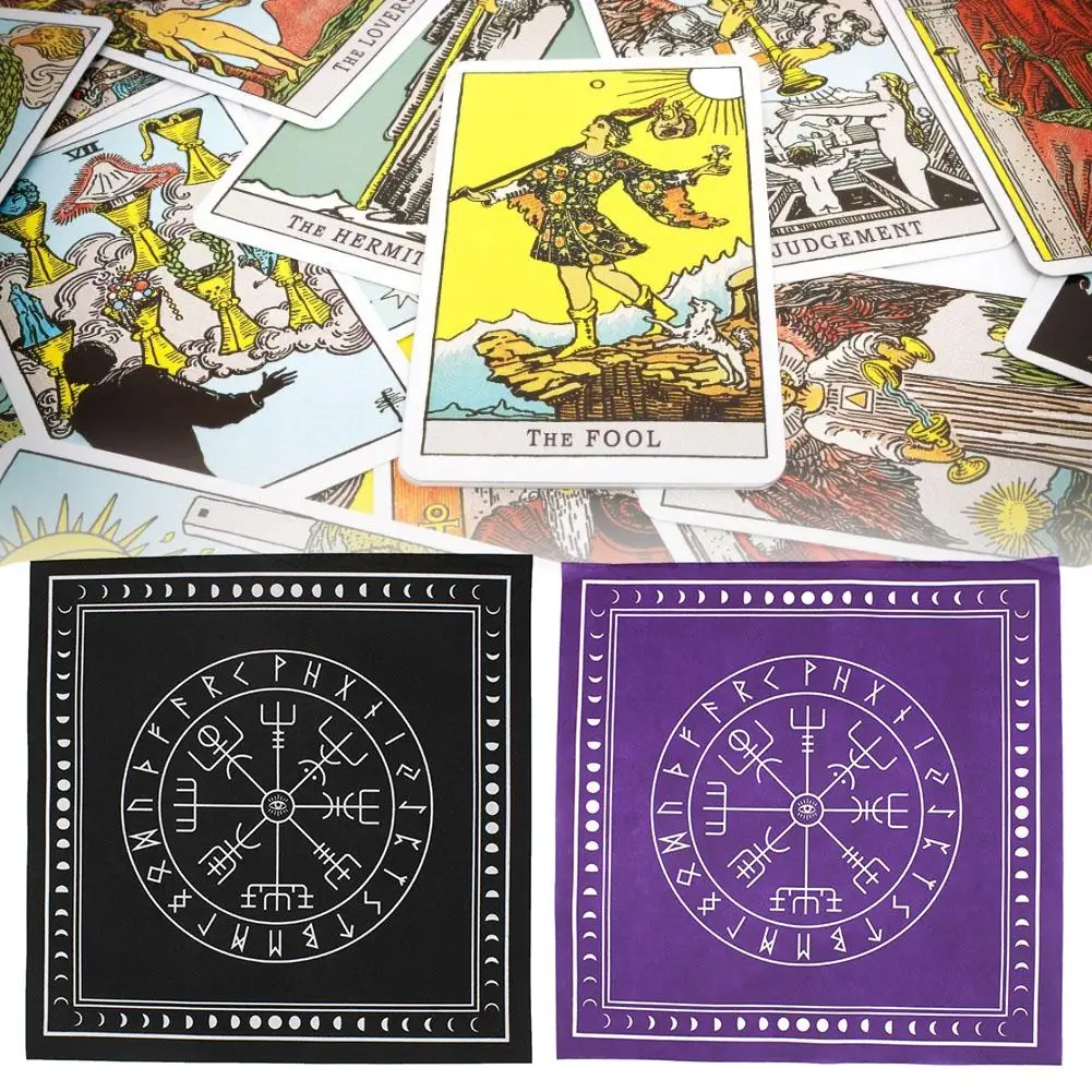 Tarot Tablecloth Triple Moon Pentagram Pagan Altar Card Cloth Flannel For Party Playing Cards Board Deck Game Entertainment