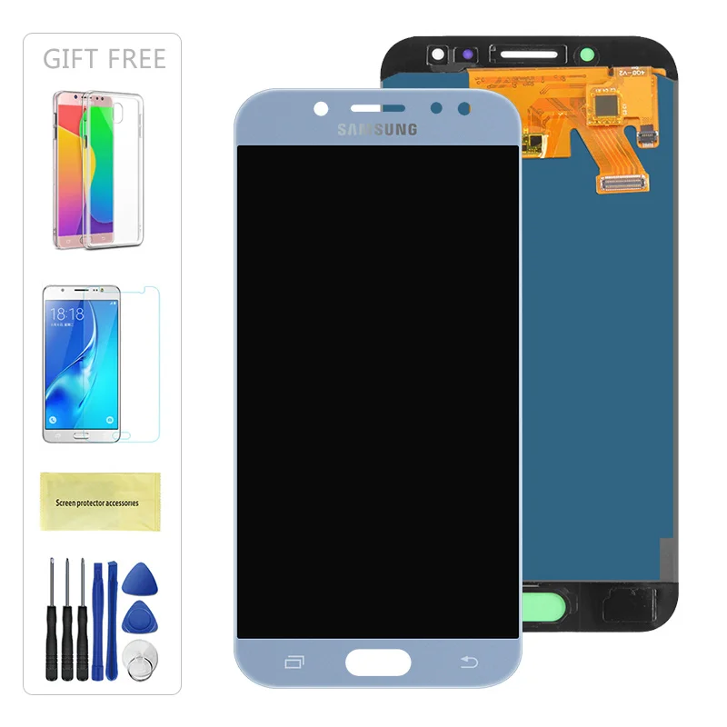 Light blue Adjust Тест J530 lcd для samsung J5 дисплей кодирующий преобразователь сенсорного экрана в сборе Замена J5 Pro J530 J530F lcd регулируемый - Цвет: Light blue Adjust
