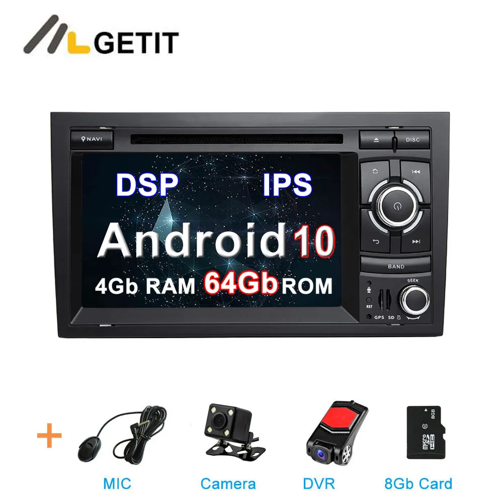 DSP ips Android 10 dvd-плеер автомобиля мультимедиа радио gps для Audi A4 S4 RS4 Seat Exeo с wifi BT стерео - Цвет: 4G CAMERA-DVR-SD-DSP