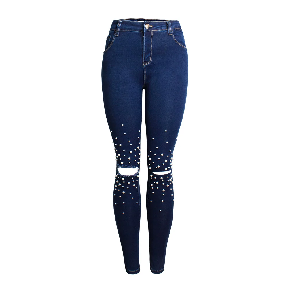 Women's Jeans Pants New High Waist Slim Leggings Pencil Pants Pearl Women's Jeans Pants Women's Jeans Pants New High Waist Slim Leggings Pencil Pants Pearl Women's Jeans Pants