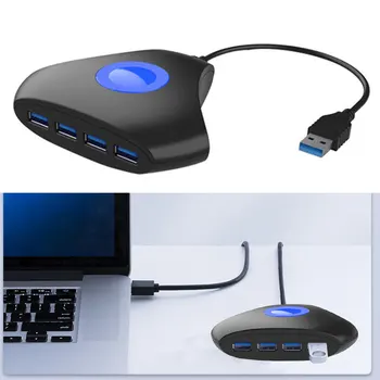 

PC Laptop USB3.0 4 Port Portable ABS USB Hub High Speed Data Transmission Support Variety Devices