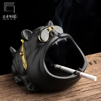 

Household Cute Cartoon Small Animal Ashtray Creative Individualized and Popular Car Windproof Fly-Proof Ceramic Ashtray