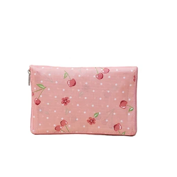

Women Foldable Pouch Storage Pocket Flower Print Tote Casual Reusable Eco Friendly Shopping Bag Large Capacity Multi-functional