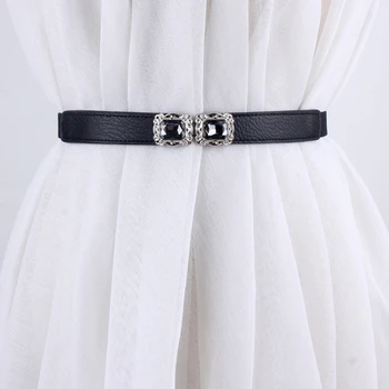 

Retro Luxury Fashion Decorative Dress Waistband Stretch Black Girdle Belts For Women Elastic Leather Belt Ladies Waist Seal
