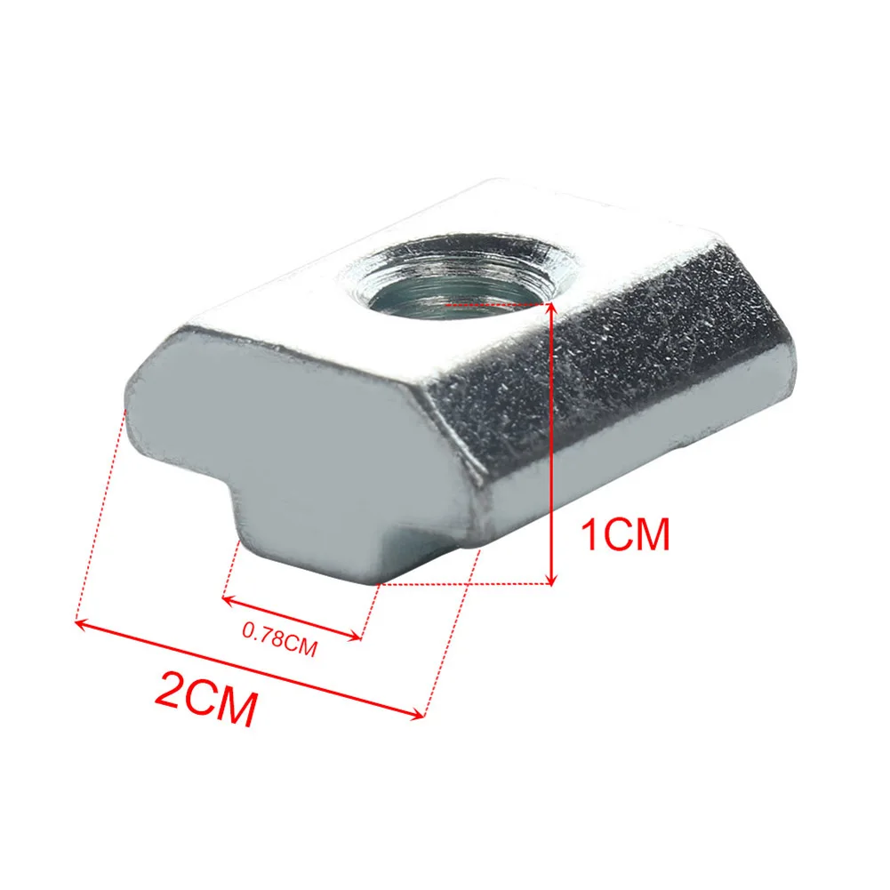 10pcs T Sliding Hammer Nut block Square nuts M6 Nut 4040 Aluminum Profile slot 6 Zinc Coated Plate Aluminum Accessories